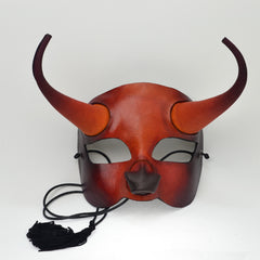 "Minotaur" Horned Leather Masquerade Mask by Wendy Drolma