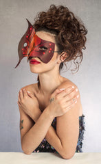"Morpho" Handmade Leather Blue Butterfly Mask by Wendy Drolma