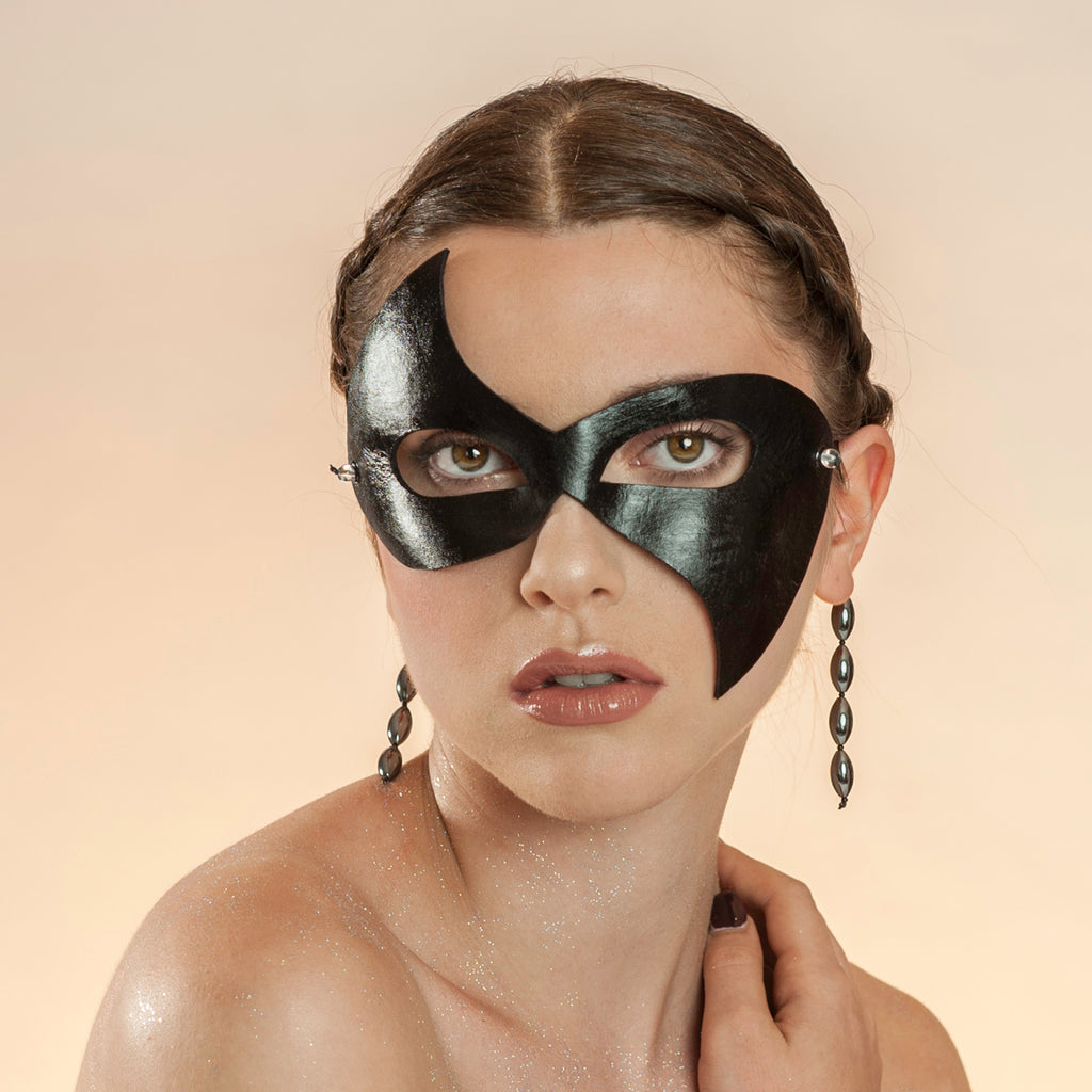 Elegant black masquerade mask by Wendy Drolma 