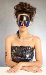 "Misha" Handmade Leather Masquerade Mask by Wendy Drolma