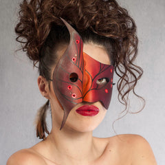 "Morpho" Handmade Leather Blue Butterfly Mask by Wendy Drolma