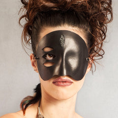"Trace" Surrealist Leather Masquerade Mask by Wendy Drolma