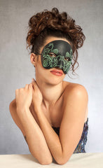 "Twain" Embroidered Leather Masquerade Mask by Wendy Drolma
